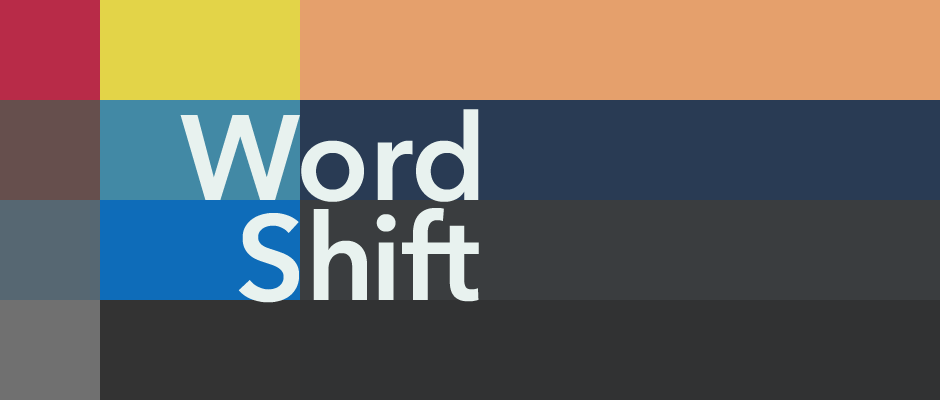 Word Shift game title over colored blocks