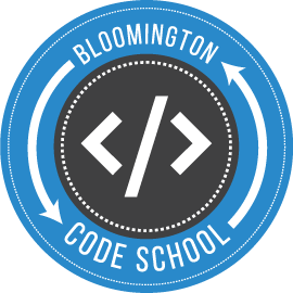 Circular logo for Bloomington Code School